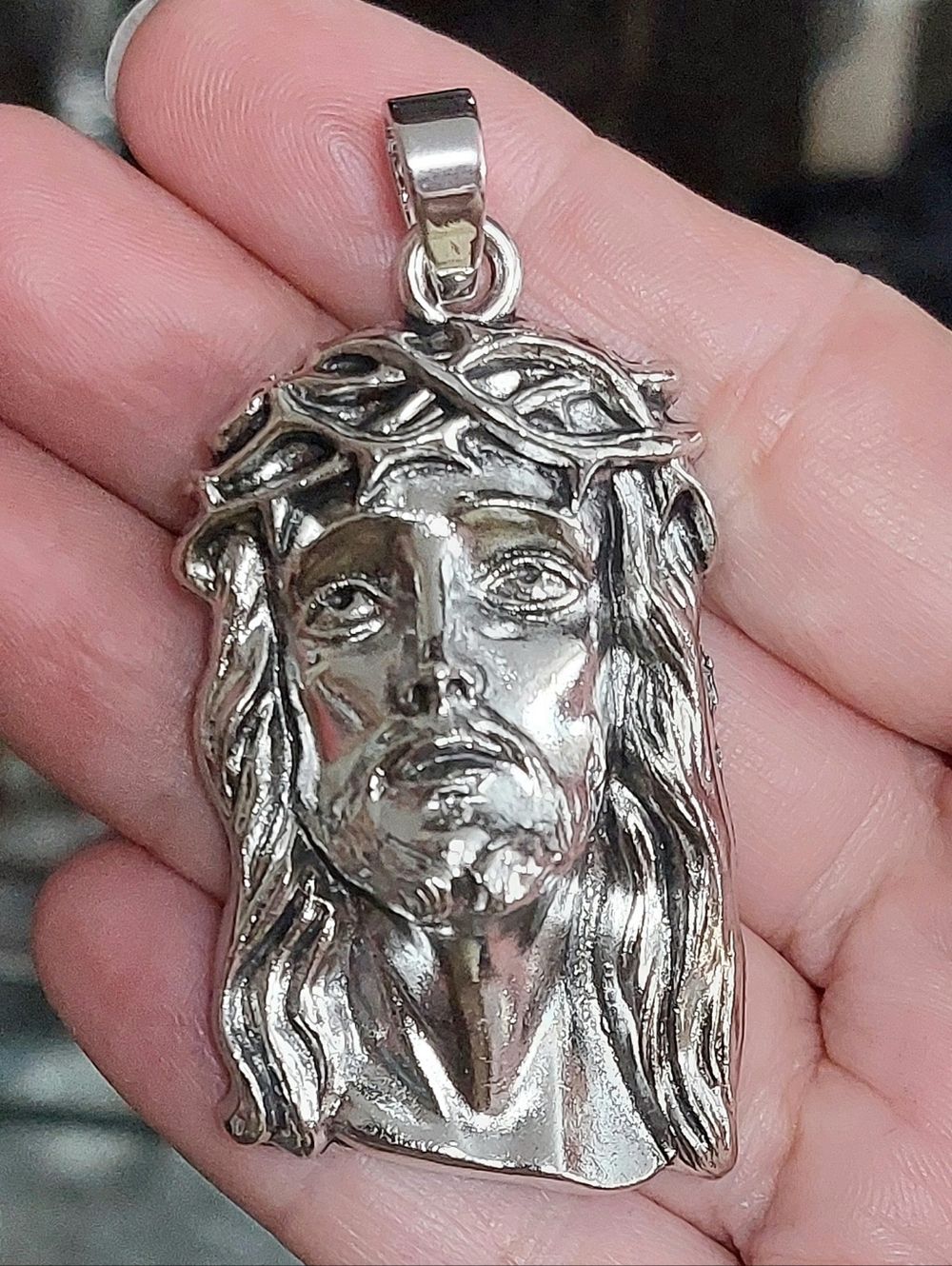 Silver Christ Jesus Necklace Pendant - Mens Womens Jewelry